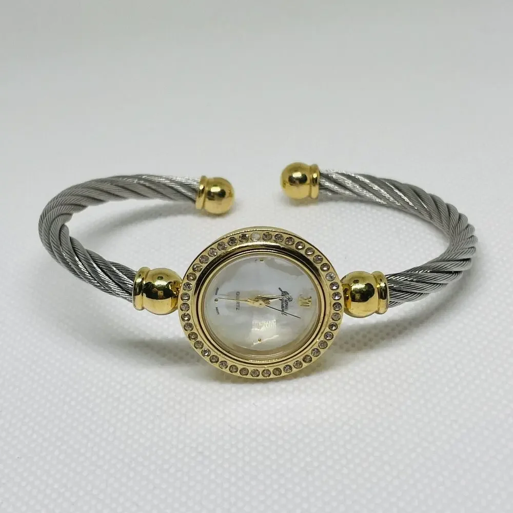 Women's Vintage Gold Watch With Bracelet Band Analog Watch - Fits Size M-L